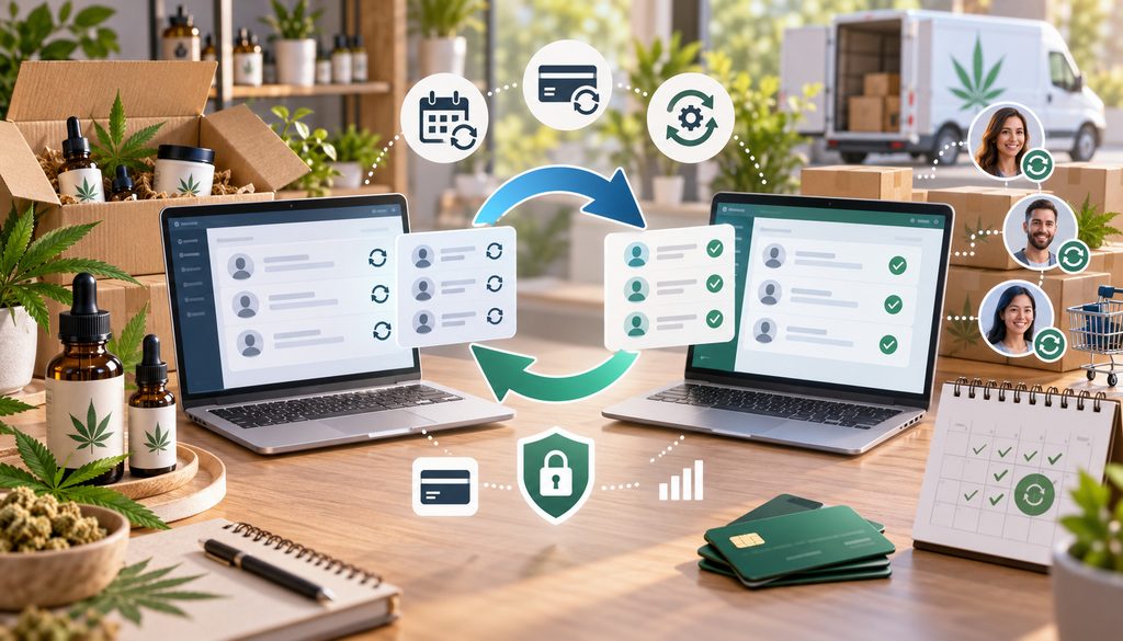 CBD subscription and recurring billing migration illustration
