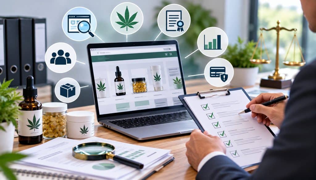 CBD merchant account periodic compliance review and website audit
